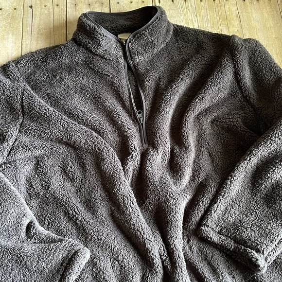 Charcoal Gray 1/4 Zip Teddy Pullover NWT - Picture 2 of 7